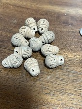Ecuador Beige Ceramic Unglazed Vintage Handmade  Beads  Lot Of 10 Teardrop 1 In picture