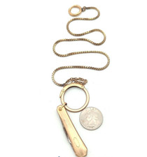 Vintage Hadley Made in USA Gold Filled Pocket Knife Key Chain Fob 29.5g picture