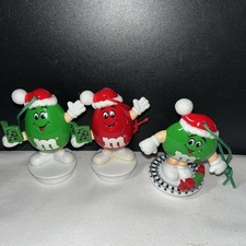 Vintage 1995 M&M Set of 3 Christmas Tube Topper Ornaments picture