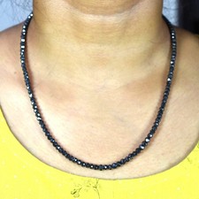 4 mm Certified Black Diamonds Necklace-Great Luster & Sparkle-FREE DIAMOND STUDS picture