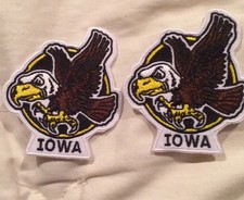 (2) IOWA HAWKEYES,  Vintage/ Retro - Patch-Iron On 3