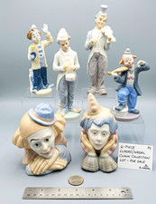 VTG Paul Sebastian Meico Porcelain Clown Figurine Lot 6 Sad Musical Circus Decor picture