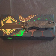 Heretic Knives Jinn H213-6A-MGCF MagnaCut Tanto DLC Marbled Carbon Fiber picture