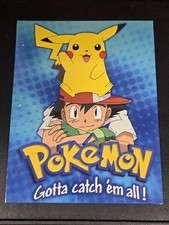 Pokemon 1998 Vintage 2 pocket Folder Portfolio Ash Pikachu Rare New Old Stock picture