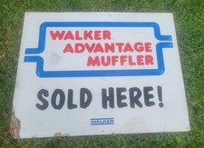 Vintage Original Walker Advantage Muffler Company Metal Advertising Sign 30