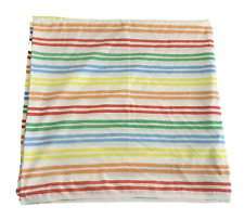Vintage Burlington Caress Rainbow Stripe Queen Flat Sheet See Description picture