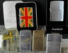 Lot of 6 Vintage Collector Lighters Zippo and Assorted Untested NEW USED picture