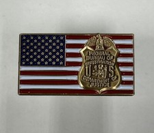 FBI Federal Bureau of Investigation Flag & Badge Lapel Pin picture