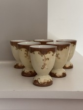 Set of 6 Antique “Belle Epoque” Hand-Painted Porcelain Egg Cups c.1890’s picture