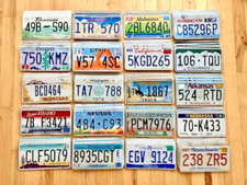 Lot of 100 License Plates- 20 Different States, 5 of Each in Craft Condition picture