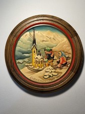 Vintage 3D Anri Wood Carved, The Legend of Heiligenblut- Wall Art Decor Church picture