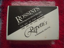 VINTAGE ROSSINI'S - BRIDGEWATER, NJ STRUCK MATCHBOX 2-1/8