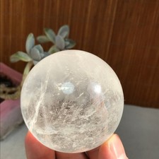 59mm NATURAL White Crystal quartz rainbow Semi-Precious Ball 288g A3780 picture