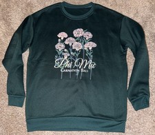 Phi Mu Carnation Ball Crewneck - Dark Green Crewneck Sweatshirt size XS Sorority picture