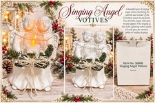 Singing Angel Votives Item No. 56806 White Ceramic Christmas Angel Candle Holder picture