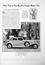 1930 Ad (10 X 14 inches) Duesenberg World's Finest Motor Car picture