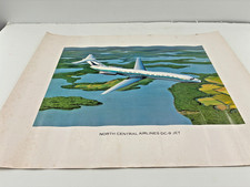 Vintage North Central Airlines Douglas DC 9 Jet Poster 16x20in 1966 Defunct picture