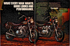 1982 Kawasaki KZ750 KZ1000 LTD Motorcycle Vintage Print Ad Original 2 Page Art picture