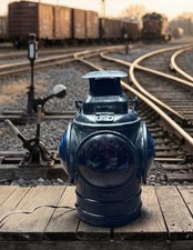 Antique Adlake Non-Sweating Railroad Switch Lamp Lantern Electrified Light picture