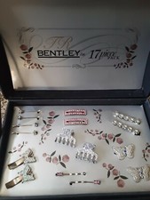 Vtg TR Bentley Collectible 17 Pc Set Hair Clips/Barrettes in case - Unused (E2) picture