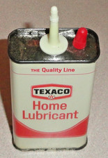 Vintage NOS 4 Oz TEXACO Canada Home Lubricant Household Oil Can Handy Oiler Tin picture