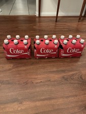 HIGHLY COLLECTIBLE Coca Cola Glass 16oz bottles circa 1987/88- 6 Packs x 3 picture