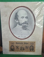 Vintage Portrait Sketch/print of Richard S. Ewell Produced in the 1970s picture