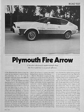 1979 Road Test Plymouth Fire Arrow 5 Pages Pics Specs Info picture