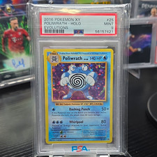 Pokémon 2016 Evolutions Poliwrath Holo #25/108 English PSA 9 picture