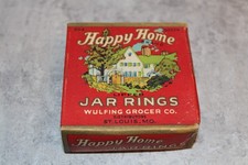 VINTAGE FRUIT JAR RINGS BOX HAPPY HOME BRAND picture