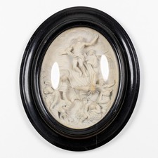 Antique 19thc meerschaum Resurrection of Christ plaque religious picture