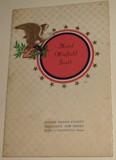 1940 Hotel Winfield Scott Menu (Elizabeth, New Jersey) Bald Eagle/Flag Cover picture