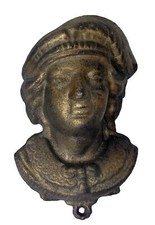 Antique Christopher Columbus Match Holder Safe Columbian Cast Iron Figure picture