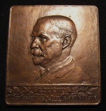 1908 73 X 81MM FRANCE FRENCH PROFESSOR SURGEON EDOUARD QUENU BRONZE MEDAL PLAQUE picture