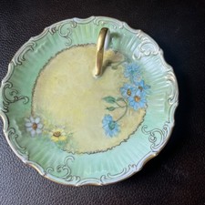 Antique 1800-1920 embossed porcelain bonbon Candy Dish with gilt trim & Handle picture