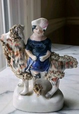 Princess Victoria Adelaide Mary Louise Riding Goat~ Staffordshire Figurine 19thC picture