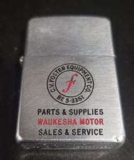 Vintage 1957  Zippo C V Foster Equipment Waukesha Motor Advertising Lighter  picture