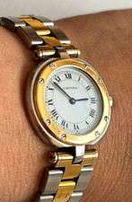 Vintage Cartier Santos Round Gold Steel Quartz Cal.81 Swiss Wristwatch for Parts picture