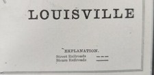 Vintage 1893 LOUISVILLE KENTUCKY Map 14