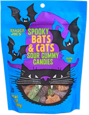 Trader Joe's Spooky Bats & Cats Sour Gummy Candies 14oz LIMITED (2 Packs) picture