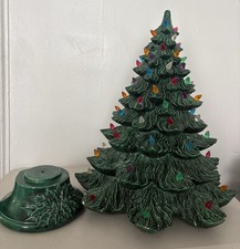 Vintage 2 Piece Large Ceramic Christmas Tree Mold 24” Please Read picture