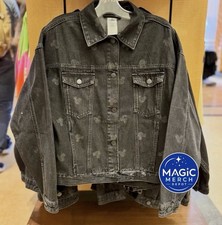 New Disney Parks 2026 Mickey All Over Silhouette Print Denim Jacket All Sizes picture