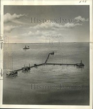 1958 Press Photo Design of Freeport's sulphur-mining plant offshore Louisiana picture
