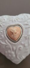 VINTAGE WALLACE PORCELAIN BISQUE TRINKET BOX HEART SHAPED CAMEO picture