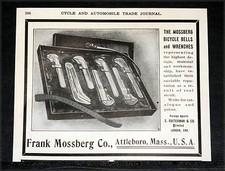 1904 OLD MAGAZINE PRINT AD, FRANK MOSSBERG, ADJUSTABLE WRENCH SET, REAL MERIT picture