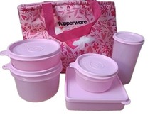 Tupperware Go Pink Lunch With Tumbler & Bag Special Christmas Gift Set picture
