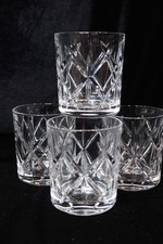 BELIEVED TO BE RARE MIKASA MIC75 CUT STARS 4 DOUBLE OLD FASHIONED GLASSES 3 7/8