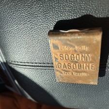 Antique 1920s SOCONY Gasoline Metal Matchbook Cover Petroleum Advertising picture