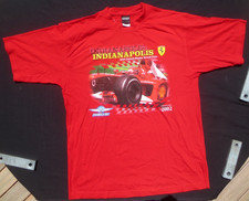 FERRARI, men's T- Shirt, LARGE, NEW, old stock, red, 2002 INDIANAPOLIS US GP picture