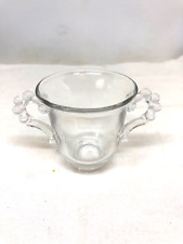 Vintage Imperial Glass Ohio Candlewick Clear Stem Open Sugar Bowl 2 Handles picture